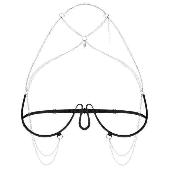 Obsessive - kæde bh-harness - sort (S-L)