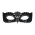 Obsessive - broderet venetiansk maske (sort)