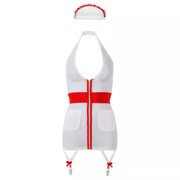 Cottelli - sygeplejerske kostume med hofteholder