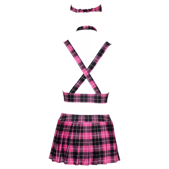 Cottelli - skolepige kostume sæt - ternet - pink