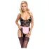 Cottelli - gennemsigtig stuepige kostume - sort/pink - L