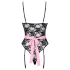 Cottelli - gennemsigtig stuepige kostume - sort/pink - L