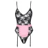 Cottelli - gennemsigtig stuepige kostume - sort/pink - XL