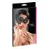 Cottelli - Sort asymmetrisk maske med broderi (sort)