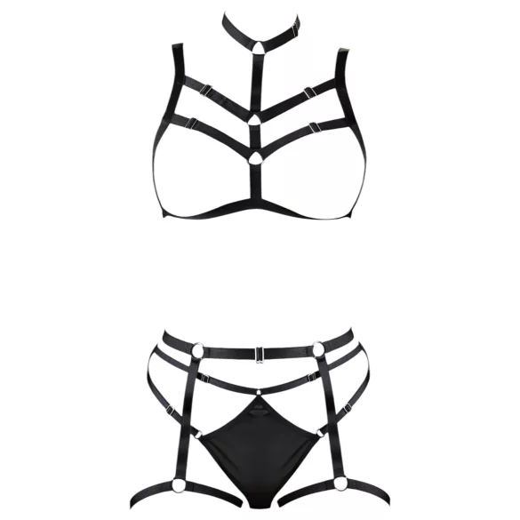 Cottelli - dekorativ kropssele undertøjssæt, trio (sort, S-L)