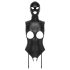 Bad Kitty - Åben body & sugemaske (sort) - XL