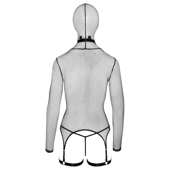 Bad Kitty - BDSM netgennemsigtigt sæt med pisk - sort - L