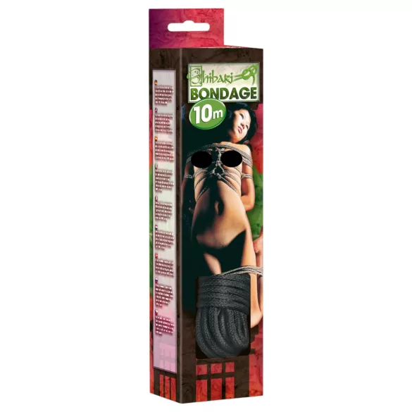 Shibari - bondage reb - 10 meter - sort
