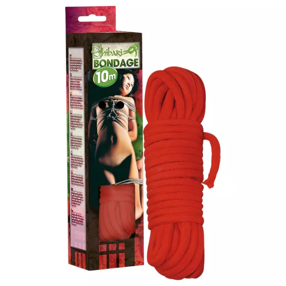 Shibari Rope - bondage reb (10 m, rød)