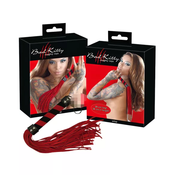 Bad Kitty - pisk - velouroverflade - rød