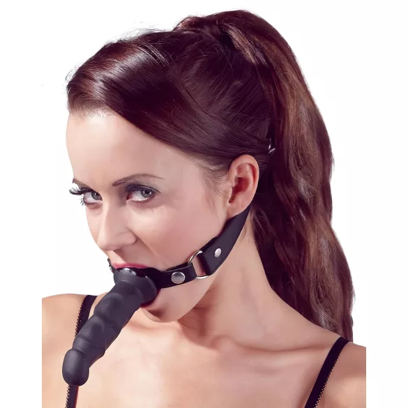 Fetish - mundspreder med dildo - sort