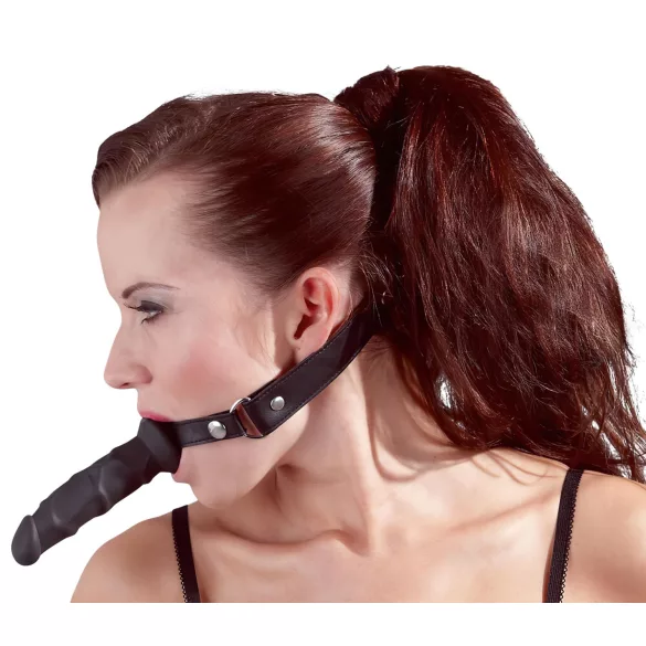 Fetish - mundspreder med dildo - sort
