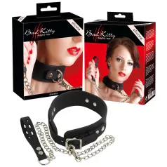Bad Kitty - halsbånd og hundesnor - silikone - sort