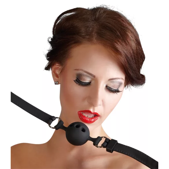 Bad Kitty - silikone gagball - mellem - sort
