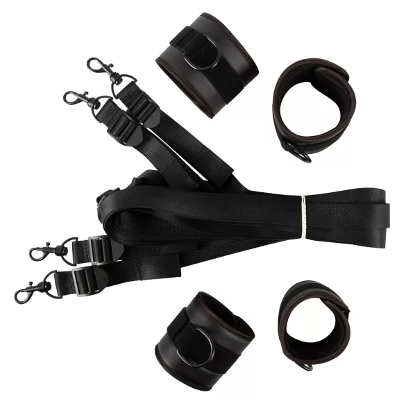 Vegan Fetish - bondage sæt til seng - sort