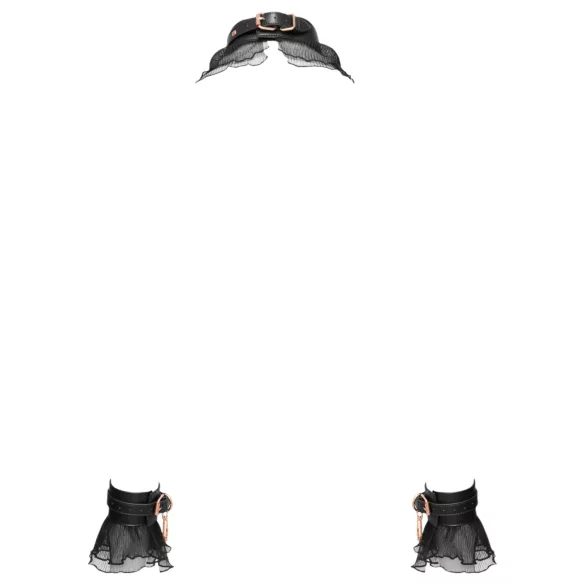 Bad Kitty - ruflet bondage-sæt (4 dele) - sort