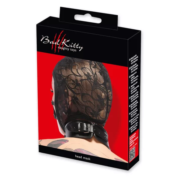 Bad Kitty - Blonderet, stroppet hovedmaske (sort)