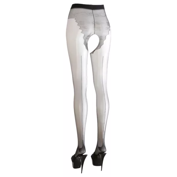 Cottelli - sexstrømper - stribet - sort/hvid - 4/L