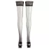 Cottelli - selvsiddende strømper - satinlook - sort - 3/M-L