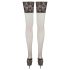 Cottelli Plus Size - Sorte strømper med bred blondekant