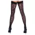 Cottelli Legwear - selvsiddende strømper - leopardmønster - sort - 3
