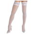 Cottelli - hvid blondeblomstrede selvsiddende strømper - 3/M-L