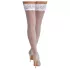 Cottelli - selvsiddende strømper - blonde, blomstermønster - hvid - 3/M-L