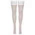 Cottelli - selvsiddende strømper - blonde, blomstermønster - hvid - 3/M-L