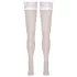 Cottelli - selvsiddende strømper - blonde, blomstermønster - hvid - 3/M-L