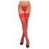 Cottelli - Blondeblomstrede Stay-Ups (Rød) - 3/M-L