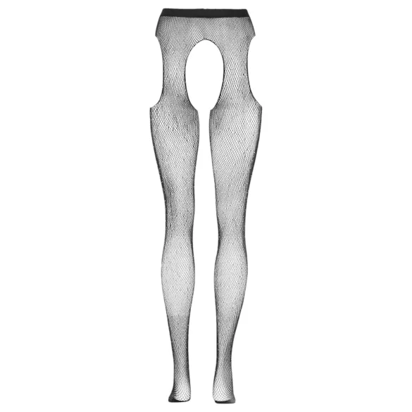 Cottelli Legwear - åbne, skinnende, sorte strømper (S-L)