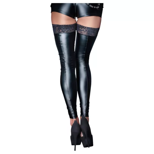 Noir - selvsiddende strømper - blondekant - sort - XL