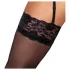Cottelli - selvsiddende strømper - sort - silkeagtig - L