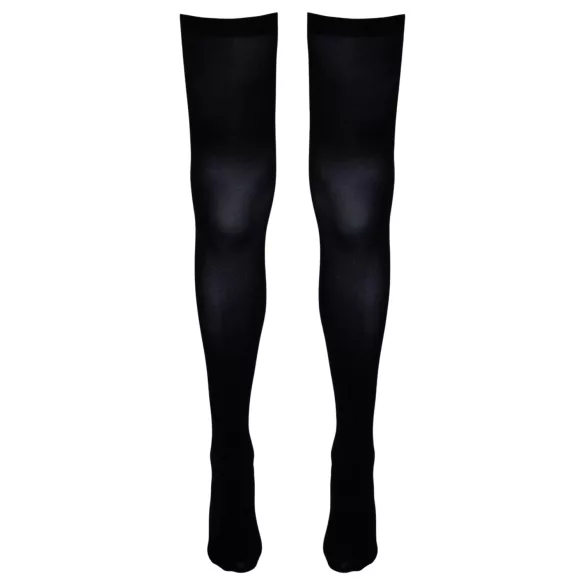 Cottelli - Selvsiddende netstrømper over lår (sort) - S/M - L/XL