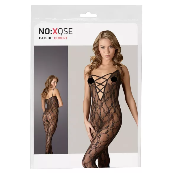 NO:XQSE - catsuit med blonde - sort - 2XL/3XL