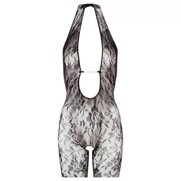 NO:XQSE - blonde catsuit - perledetaljer - sort - L/XL