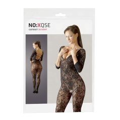 NO:XQSE - Blomstrende catsuit - sort (S-L)