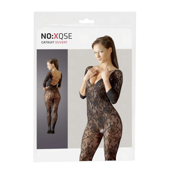 NO:XQSE - Blomstret catsuit - sort (S-L)