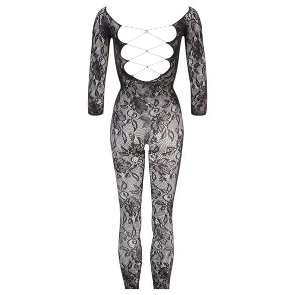 NO:XQSE - bodystocking med blomstermønster - sort - S-L