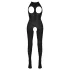 NO:XQSE - åben halsbånd catsuit - sort - S-L