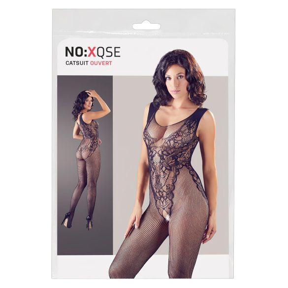 NO:XQSE - ærmeløs, åben net catsuit - sort (S-L)