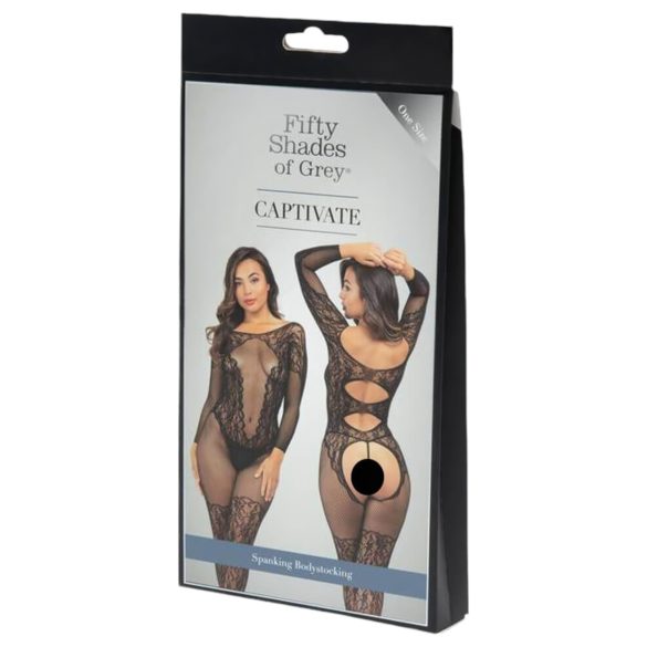 Fifty Shades sexet blonder catsuit (sort)