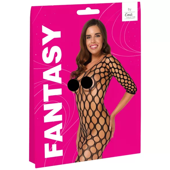 Cottelli - bodystocking net - sort - S-L