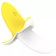   Lonely - vibrator med batteri - vandtæt bananform - silikone gul/hvid