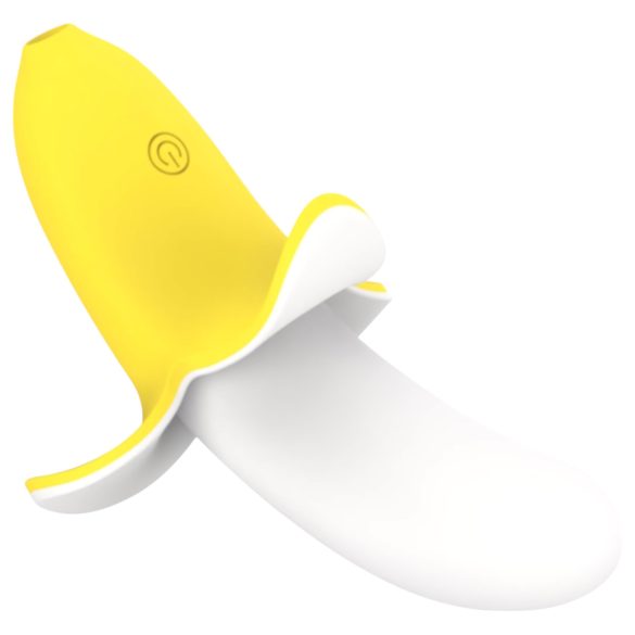 Lonely genopladelig vandtæt bananvibrator (gul-hvid)