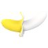Lonely genopladelig vandtæt bananvibrator (gul-hvid)