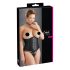 Cottelli Plus Size - Satin Talje Korset (Sort)