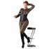 Cottelli Plus Size - Satin Talje Korset (Sort)