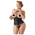 Cottelli Plus Size - Satin Talje Korset (Sort) - 2XL
