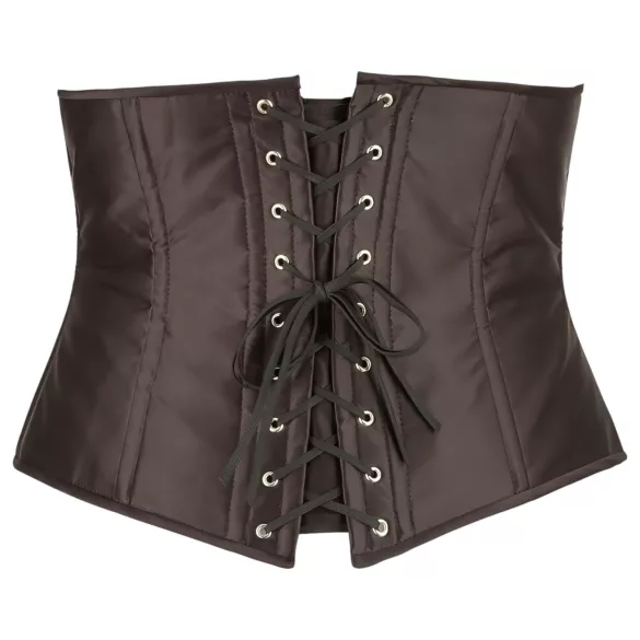 Cottelli Plus Size - corset til kvinder - satin - sort - 2XL